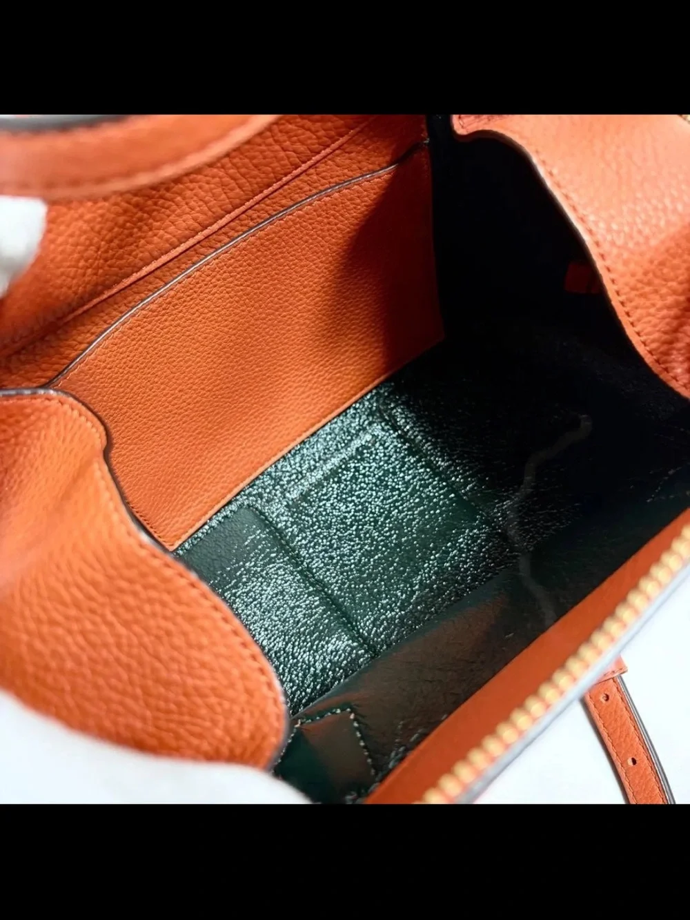 Tory Burch Orange Pebbled Leather Shoulder Bag